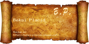 Beksi Placid névjegykártya